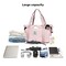 Large Travel Tote Bag, Waterproof Expandable Duffel Gym Tote Bag,Weekender Carry On Overnight Bags for Women with Trolley Sleeve Wet Pocket,travel duffel bags,Pink